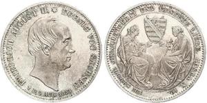 1 Талер Королівство Саксонія (1806 - 1918) Срібло Фрідріх Август II (король Саксонії)