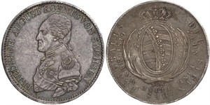 1 Талер Королівство Саксонія (1806 - 1918) Срібло Фрідріх Август І Саксонський