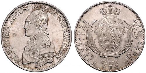 1 Талер Королівство Саксонія (1806 - 1918) Срібло Фрідріх Август І Саксонський