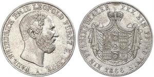 1 Талер Липпе-Детмольд (1123 - 1918) Срібло Leopold III, Prince of Lippe