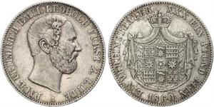 1 Талер Липпе-Детмольд (1123 - 1918) Срібло Leopold III, Prince of Lippe