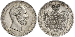 1 Талер Липпе-Детмольд (1123 - 1918) Срібло Leopold III, Prince of Lippe