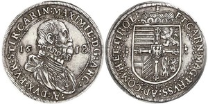 1 Талер Священна Римська імперія (962-1806) Срібло Maximilian III, Archduke of Austria (1558 – 1618)