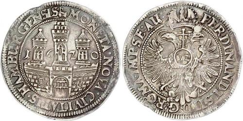 1 Талер / 32 Шиллинг Гамбург Серебро Ferdinand II, Holy Roman Emperor  (1578 -1637)