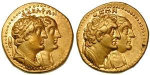 1 Тетрадрахма Эллинистиический Египет (332BC-30BC) Золото Птолемей II Филадельф (309BC-246BC)