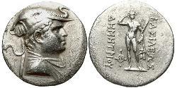 1 Тетрадрахма Греко-бактрийское царство (256BC-125BC) Серебро Demetrius I (? - 180 BC)