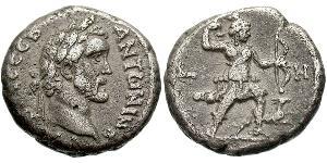 1 Тетрадрахма Римская империя (27BC-395) Серебро Антонин Пий  (86-161)