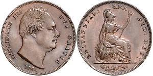 1 Фартинг Великобритания  Медь Вильгельм IV (1765-1837)