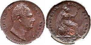 1 Фартинг Великобритания  Медь Вильгельм IV (1765-1837)