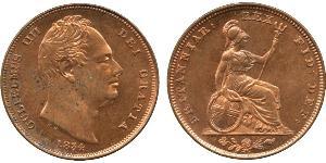1 Фартинг Великобритания  Медь Вильгельм IV (1765-1837)