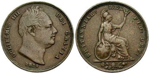 1 Фартинг Великобритания  Медь Вильгельм IV (1765-1837)