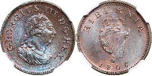 1 Фартинг Ирландия (1922 - ) Медь Георг III (1738-1820)