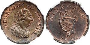 1 Фартинг Ирландия (1922 - ) Медь Георг III (1738-1820)