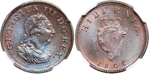 1 Фартинг Ирландия (1922 - ) Медь Георг III (1738-1820)