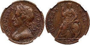 1 Фартинг Королевство Англия (927-1649,1660-1707) Медь Карл II (1630-1685)