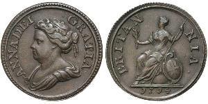 1 Фартінг Королівство Великобританія (1707-1801) Мідь Анна Стюарт(1665-1714)