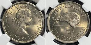 1 Флорин Новая Зеландия Никель/Медь Елизавета II (1926-2022)