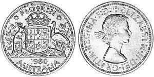 1 Флорин Австралия (1939 - ) Серебро Елизавета II (1926-2022)