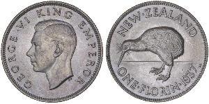 1 Флорин Новая Зеландия Серебро Георг VI (1895-1952)