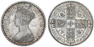1 Флорин Соединённое королевство Великобритании и Ирландии (1801-1922) Серебро Виктория (1819 - 1901)