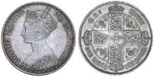 1 Флорин Соединённое королевство Великобритании и Ирландии (1801-1922) Серебро Виктория (1819 - 1901)