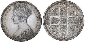1 Флорин Соединённое королевство Великобритании и Ирландии (1801-1922) Серебро Виктория (1819 - 1901)