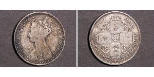 1 Флорин Соединённое королевство Великобритании и Ирландии (1801-1922) Серебро Виктория (1819 - 1901)