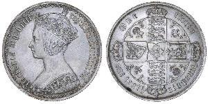 1 Флорин Соединённое королевство Великобритании и Ирландии (1801-1922) Серебро Виктория (1819 - 1901)