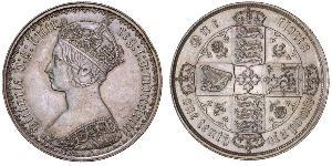 1 Флорин Соединённое королевство Великобритании и Ирландии (1801-1922) Серебро Виктория (1819 - 1901)