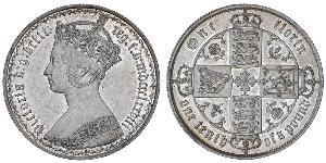 1 Флорин Соединённое королевство Великобритании и Ирландии (1801-1922) Серебро Виктория (1819 - 1901)