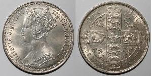 1 Флорин Соединённое королевство Великобритании и Ирландии (1801-1922) Серебро Виктория (1819 - 1901)