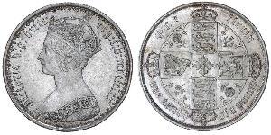 1 Флорін Сполучене королівство Великобританії та Ірландії (1801-1922) Срібло Вікторія (1819 - 1901)