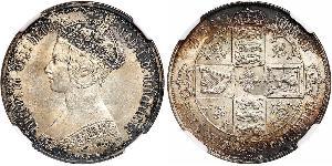 1 Флорін Сполучене королівство Великобританії та Ірландії (1801-1922) Срібло Вікторія (1819 - 1901)