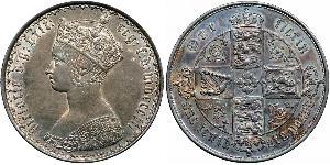 1 Флорін Сполучене королівство Великобританії та Ірландії (1801-1922) Срібло Вікторія (1819 - 1901)