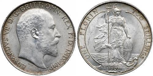 1 Флорін Сполучене королівство Великобританії та Ірландії (1801-1922) Срібло Едвард VII (1841-1910)