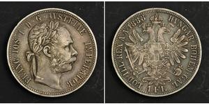 1 Флорін / 1 Гульден Австро-Угорщина (1867-1918) Срібло Франц Иосиф I (1830 - 1916)