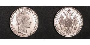 1 Флорін / 1 Гульден Австрійська імперія (1804-1867) Срібло Франц Иосиф I (1830 - 1916)
