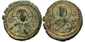 1 Фоллис Византийская империя (330-1453) Бронза Роман IV Диоген (1030-1072)
