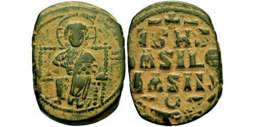 1 Фоллис Византийская империя (330-1453) Бронза Константин IX Мономах (1000-1055)