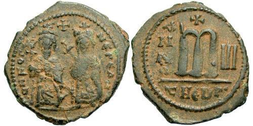 1 Фоллис Византийская империя (330-1453) Бронза Phocas(?-610)
