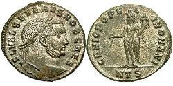 1 Фоллис Западная Римская империя (285-476) Бронза Severus II (?- 307)