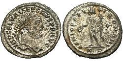 1 Фоллис Западная Римская империя (285-476) Бронза Severus II (?- 307)