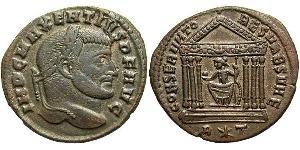 1 Фоллис Западная Римская империя (285-476) Бронза Максенций (278-312)