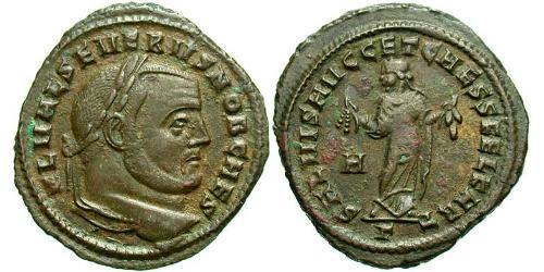 1 Фоллис Западная Римская империя (285-476) Бронза Severus II (?- 307)