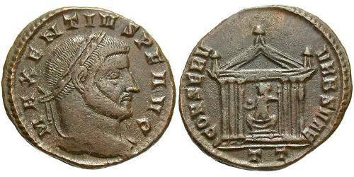 1 Фоллис Западная Римская империя (285-476) Бронза Максенций (278-312)