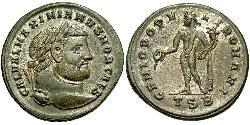 1 Фоллис Римская империя (27BC-395) Бронза Галерий Максимиан (260-311)