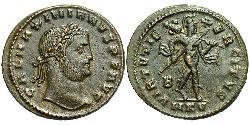 1 Фоллис Римская империя (27BC-395) Бронза Галерий Максимиан (260-311)