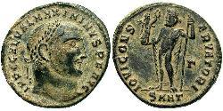 1 Фоллис Римская империя (27BC-395) Бронза Максимин  II (270 - 313)