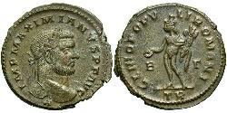 1 Фоллис Римская империя (27BC-395) Бронза Максимиан (250-310)