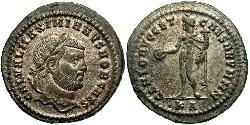 1 Фоллис Римская империя (27BC-395) Бронза Галерий Максимиан (260-311)